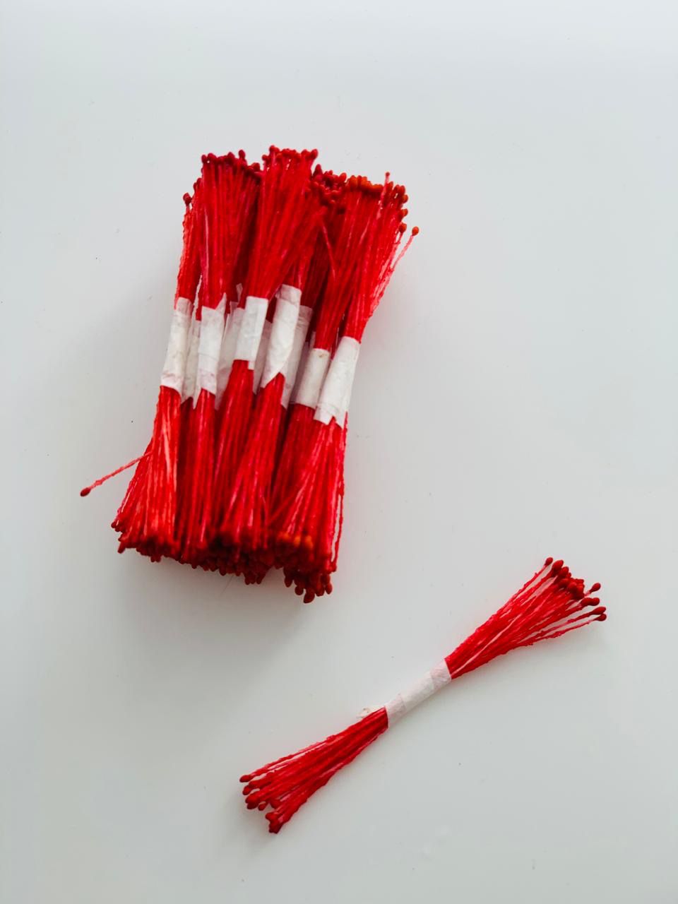 Floral Essentials Stamens/Pollens Pack Of 25Pcs Red Pointed