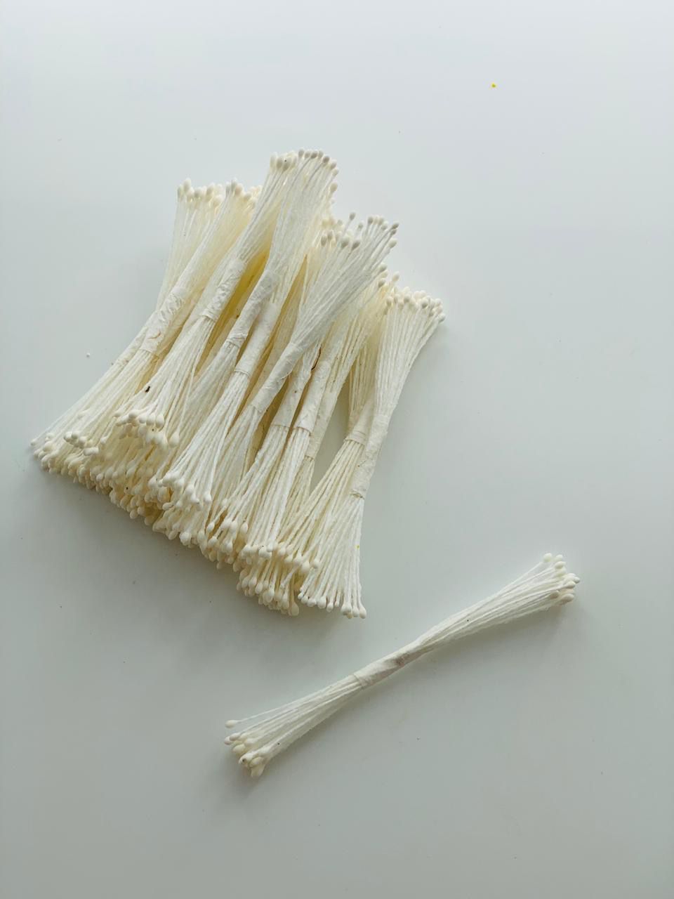 Floral Essentials Stamens/Pollens Pack Of 25Pcs White Micro