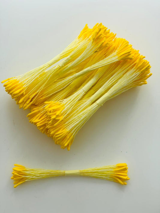 Floral Essentials Stamens/Pollens Pack Of 25 Pcs Yellow Rice