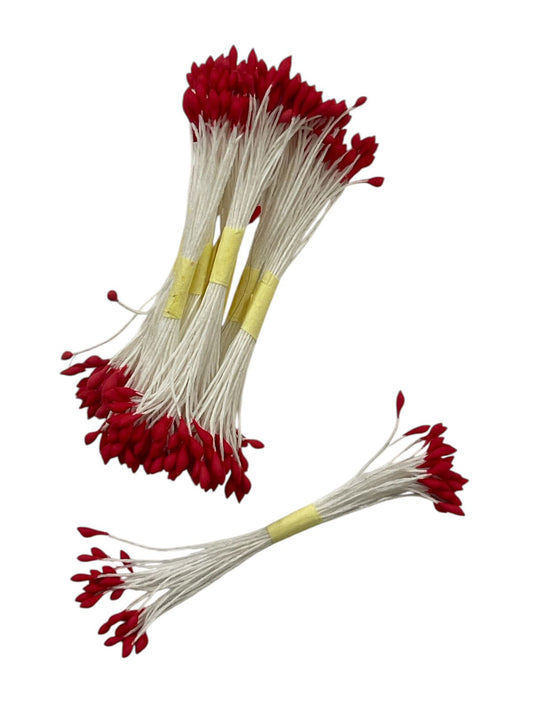 Floral Essentials Stamens/Pollens Pack Of 10Pcs Shaded Red